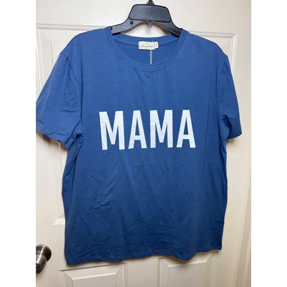 Marie Nicole Clothing Blue MAMA Graphic Tee Shirt Womens XL New with Tags